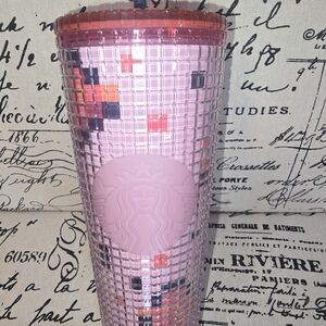Starbucks Pink and Red Geometric Tumbler